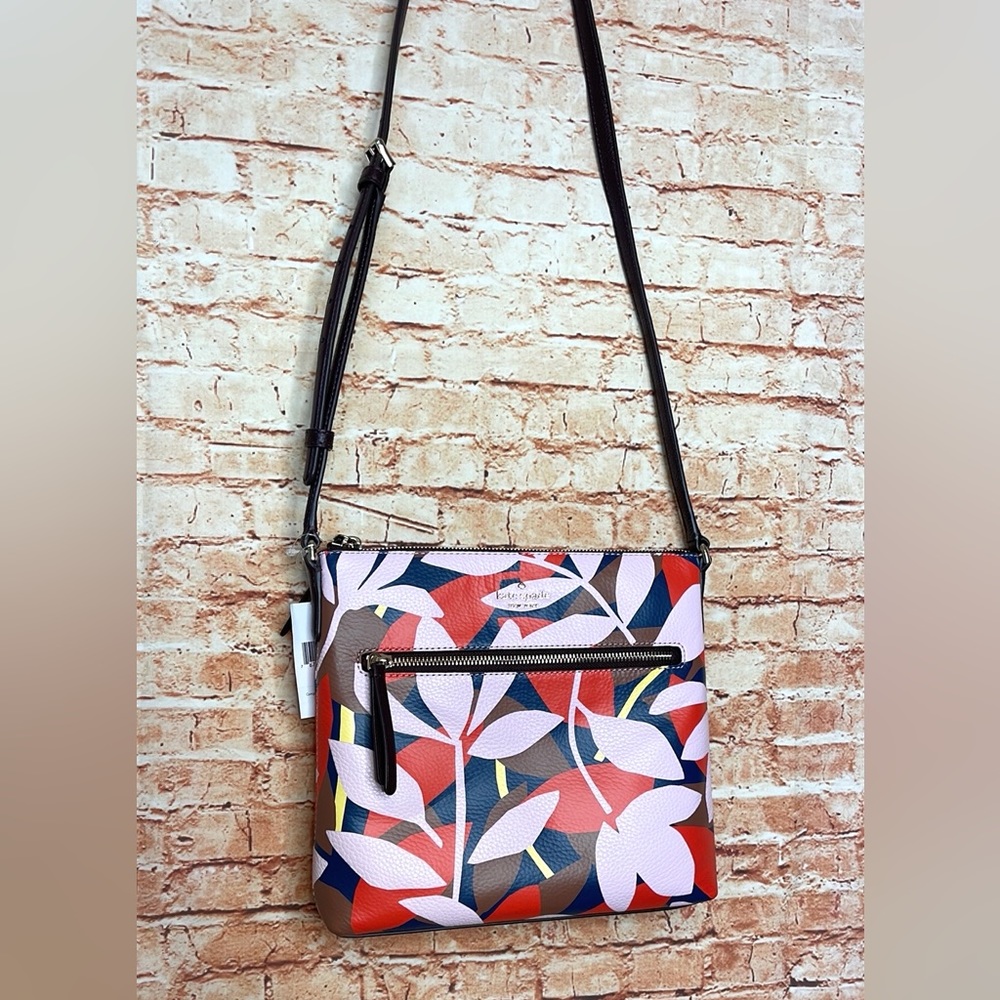 Kate Spade | Jackson Street Pebbled Pink Multi Leather Top Zip Crossbody Handbag
